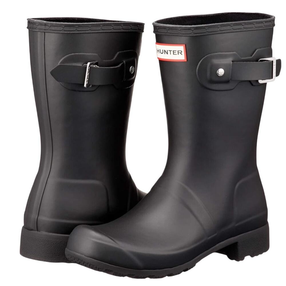 Hunter Womens Original Tour Short Mid Rain Boot Size 10 Black Waterproof NWOB